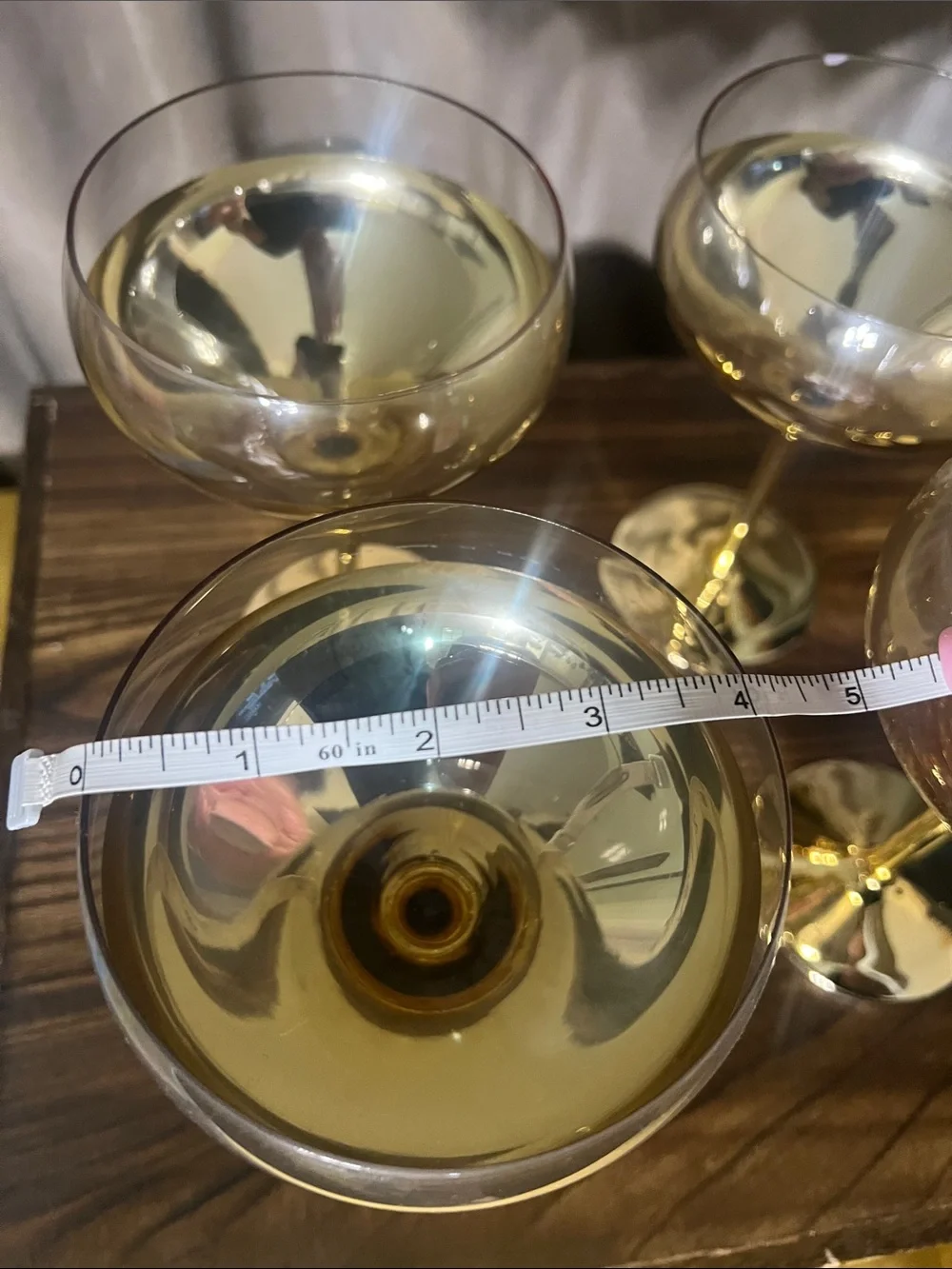 Gold Stem Coupe Glasses - Set of 4